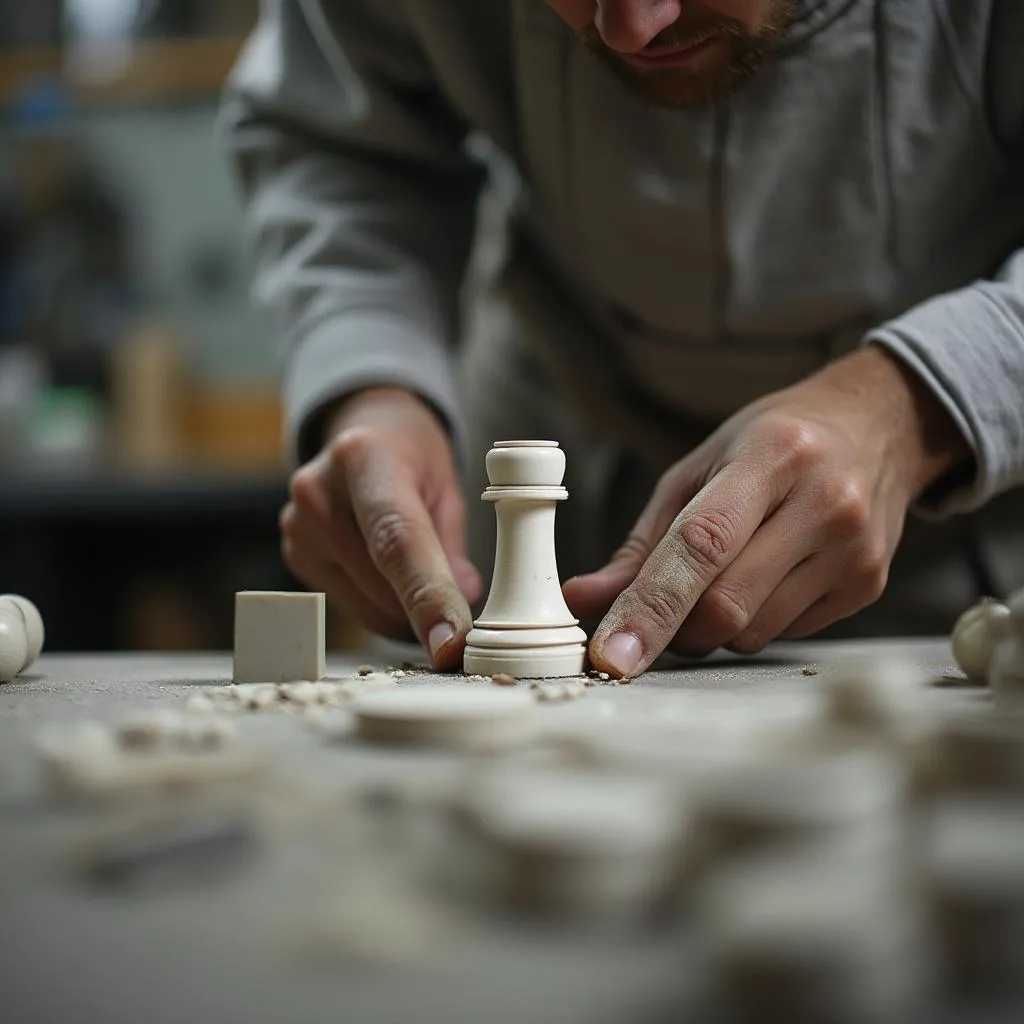 Artisan crafting a NovaWhite piece