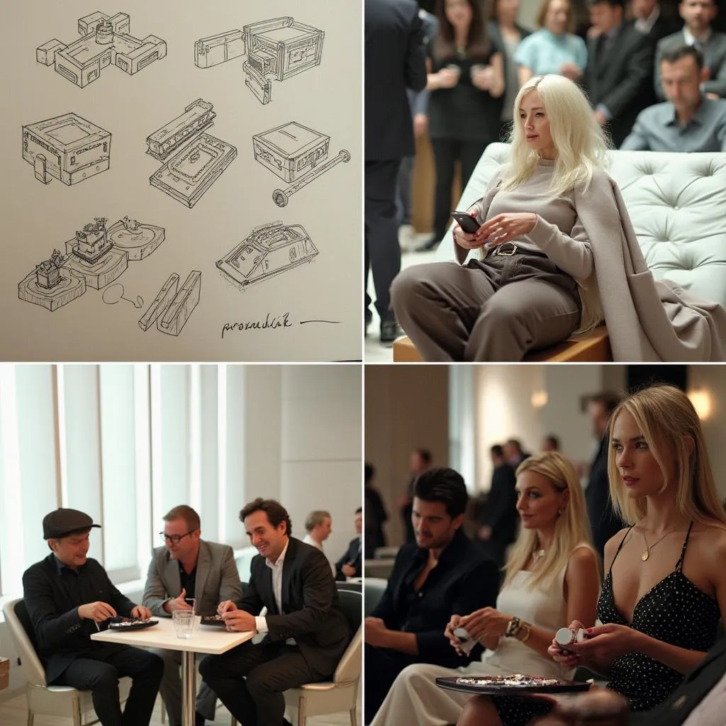 Montage of NovaWhite's historical milestones, from sketches to celebrity events